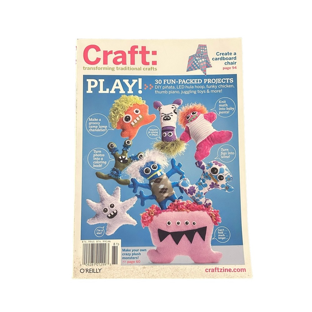 Craft Magazine #6 2008 30 DIY Projects Handmade Upcycle Monster Plushies Kawaii